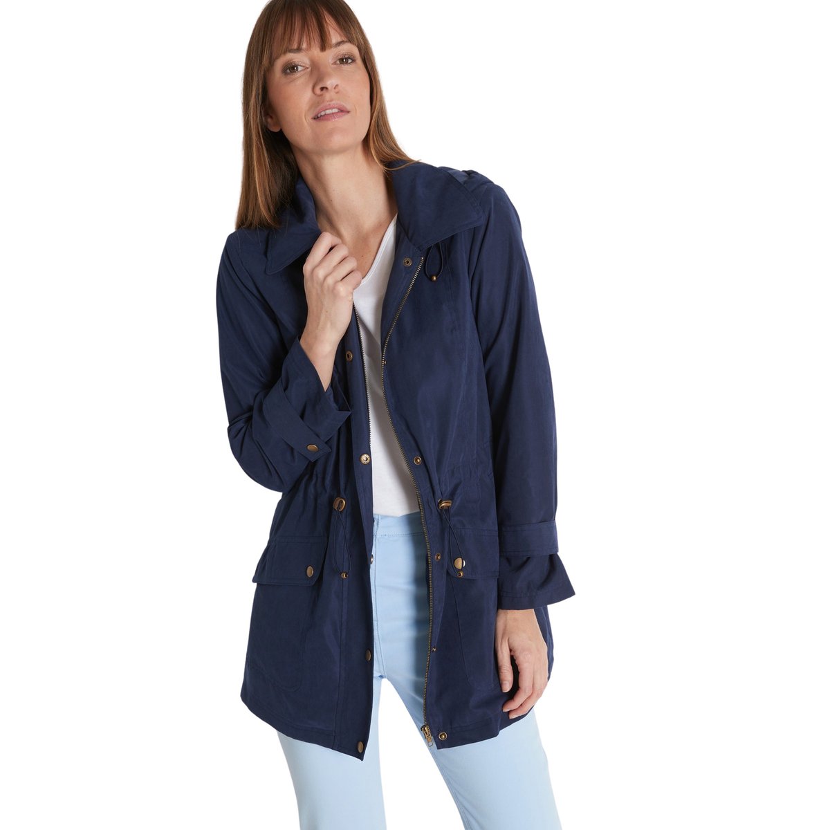 Parka à capuche amovible marine, DAXON