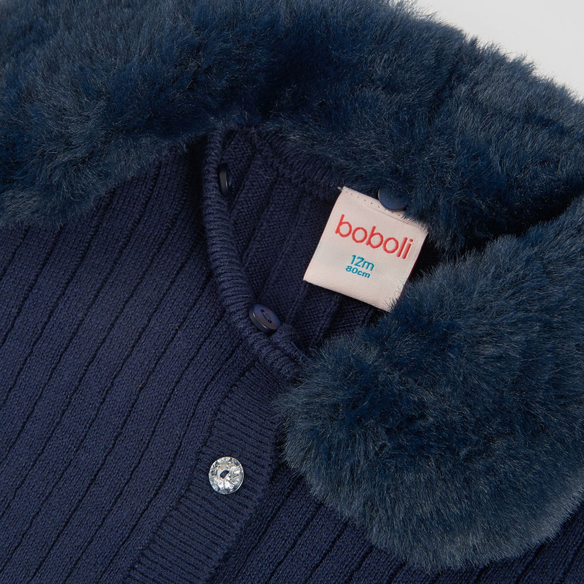 Veste fille en maille bleu, BOBOLI