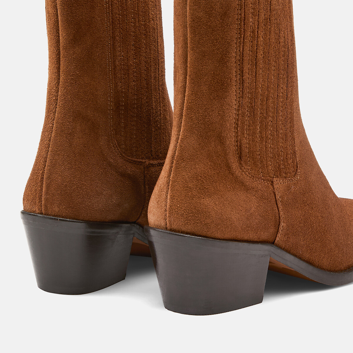 Boots à talon en cuir Birman marron, JONAK