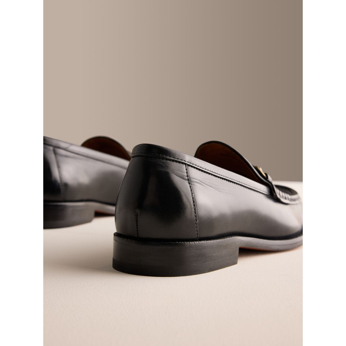 Mocassins à semelle en cuir et mors signature noir, NEXT