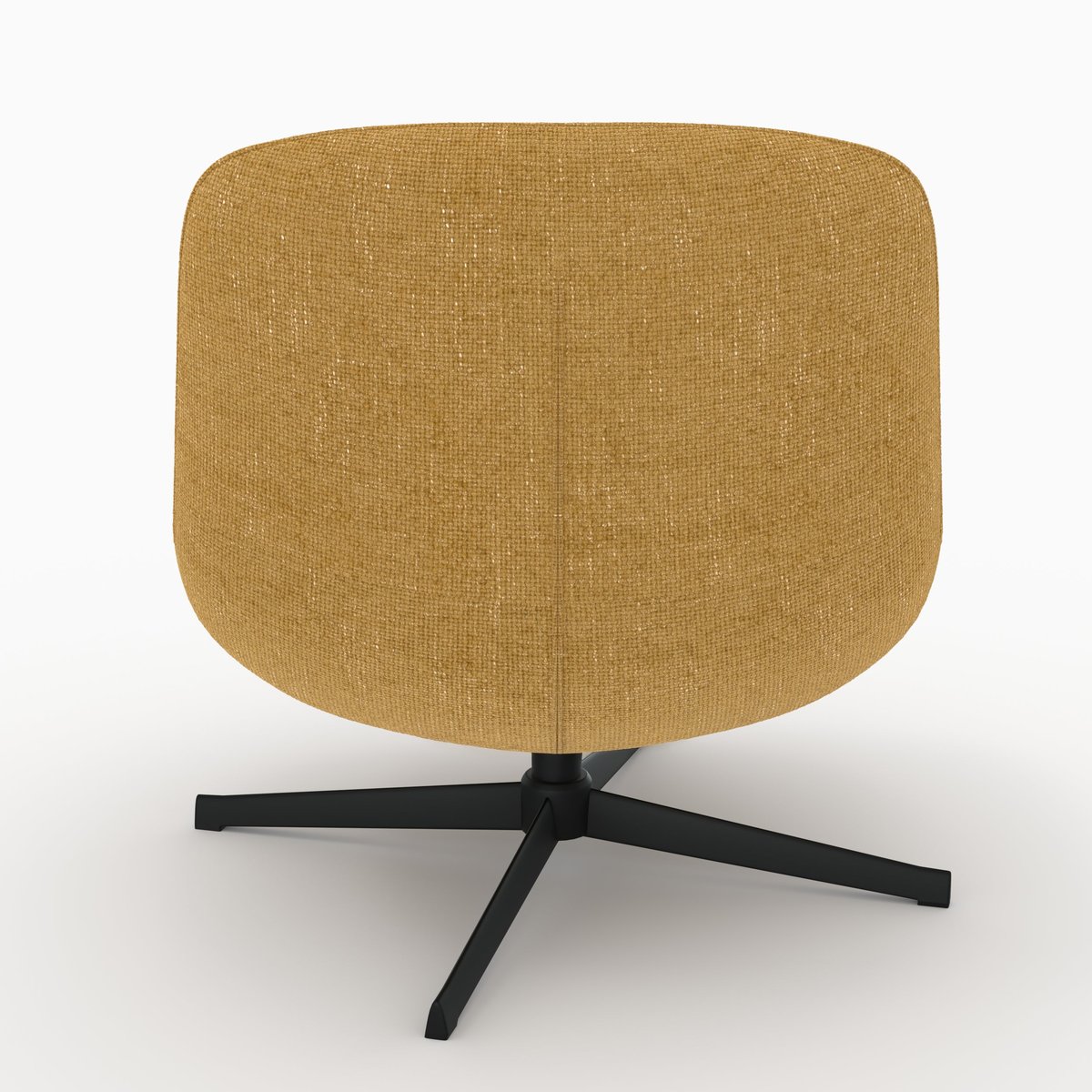 Fauteuil pivotant en tissu effet velours - ELVIS jaune moutarde, MAISON PAVANE