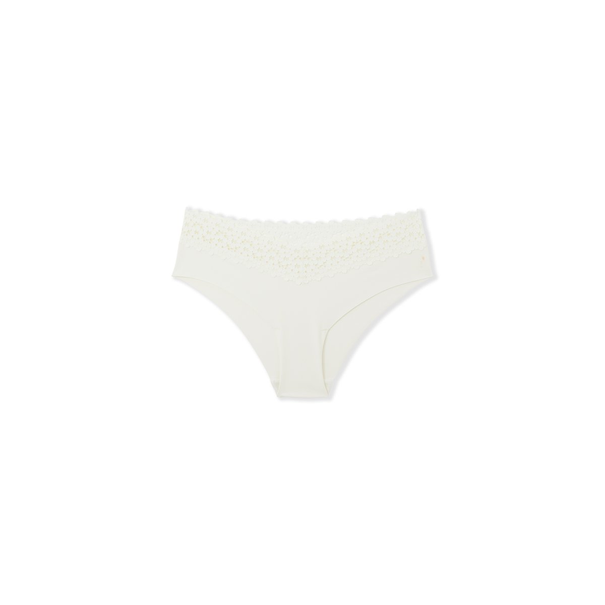 Hipster V-shape en microfibre et dentelle WISH blanc, ETAM