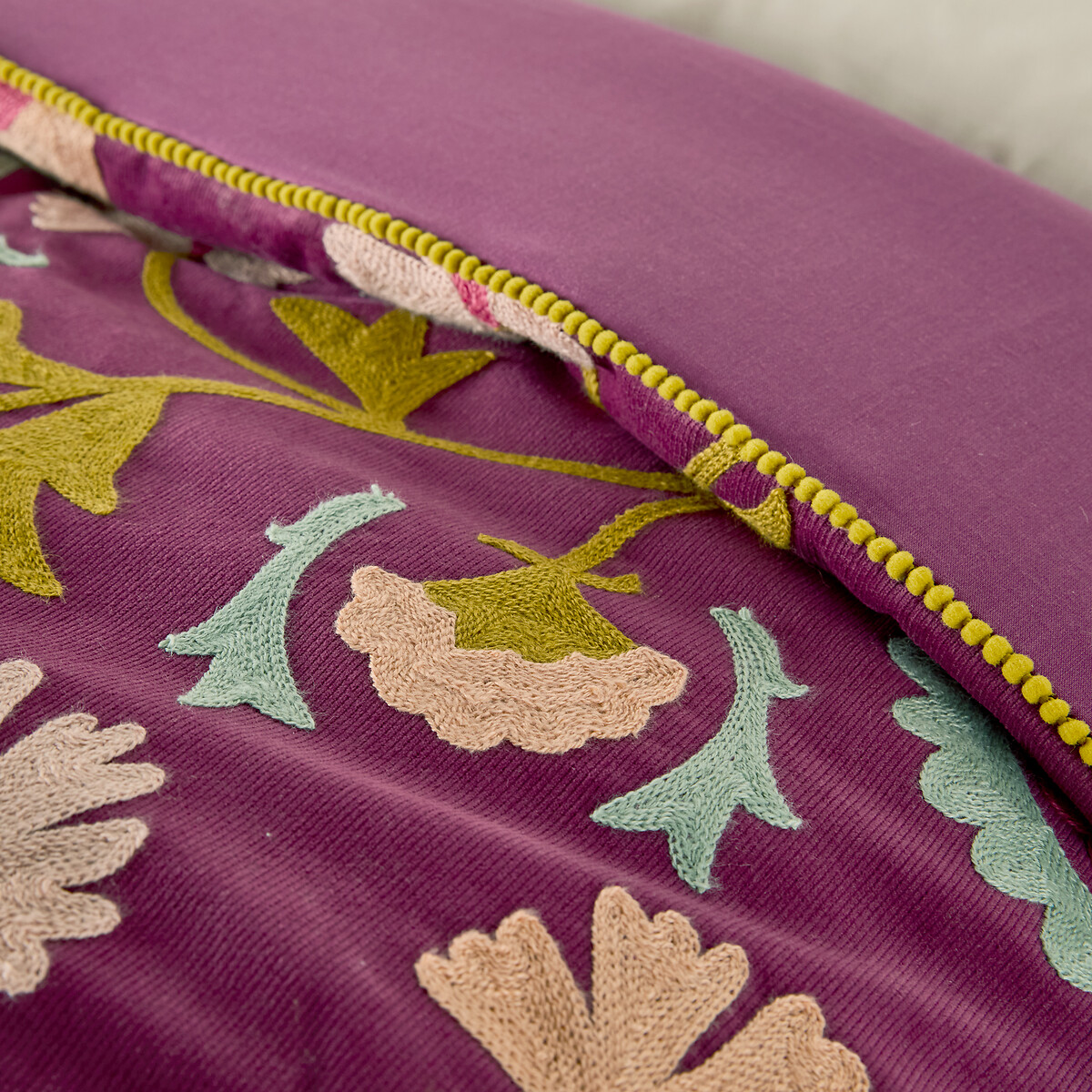 Édredon matelassé en velours de coton, IZILD framboise, LA REDOUTE INTERIEURS