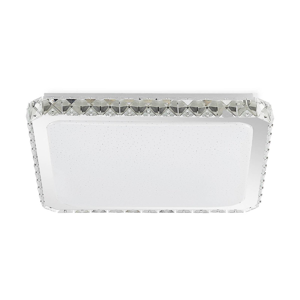 Plafonnier moderneLED, Lorand blanc, chrome, LINDBY