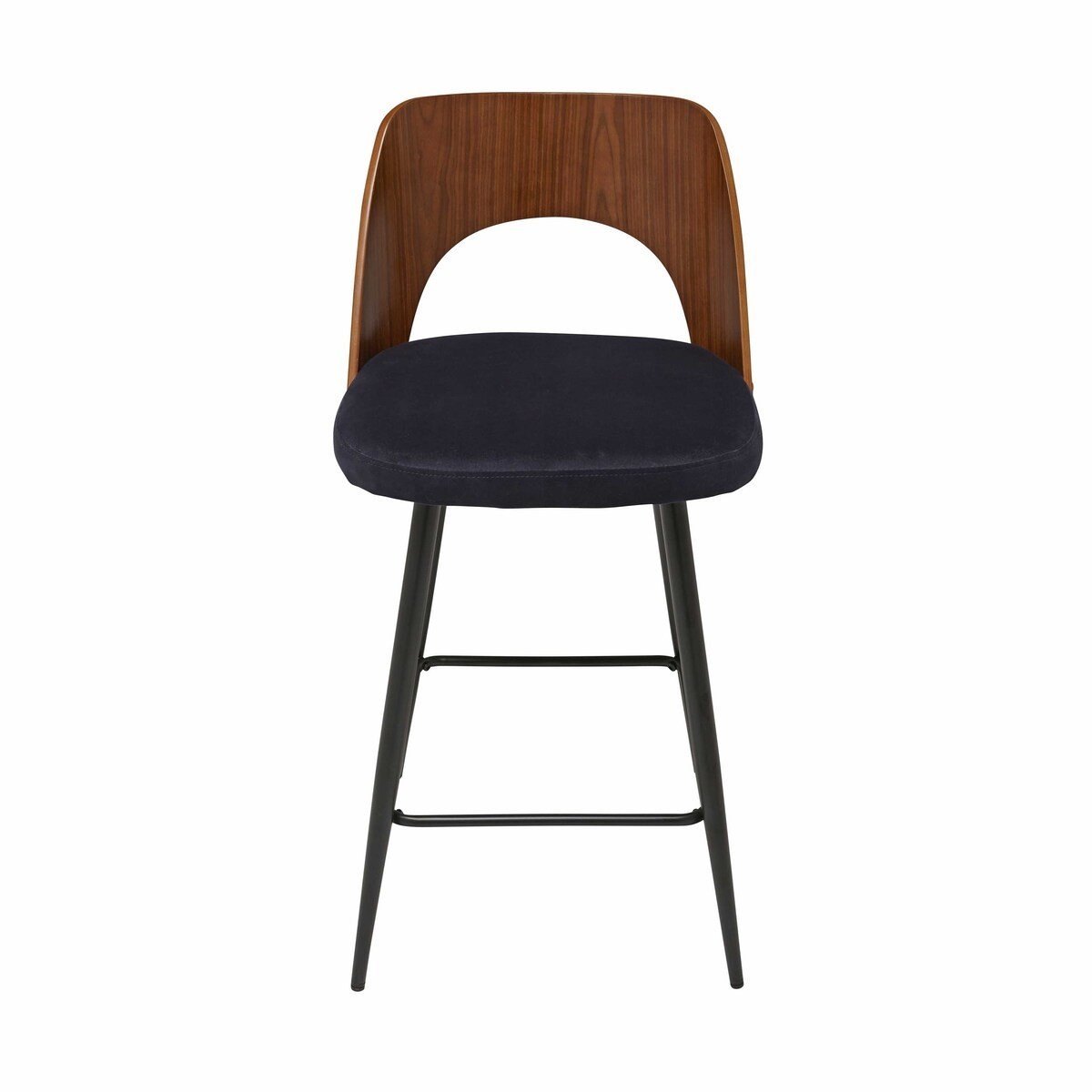Chaise de comptoir en velours bleu L45 cm - AUSTIN marron, SIGNATURE