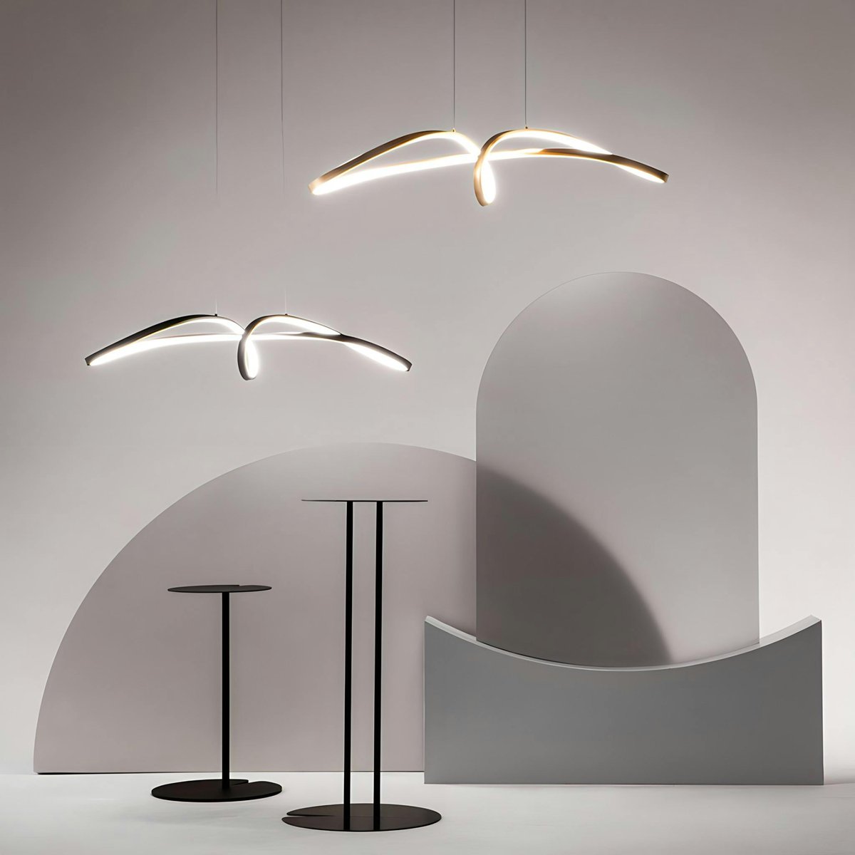 Suspension cercles à LED AVA doré, PIER IMPORT