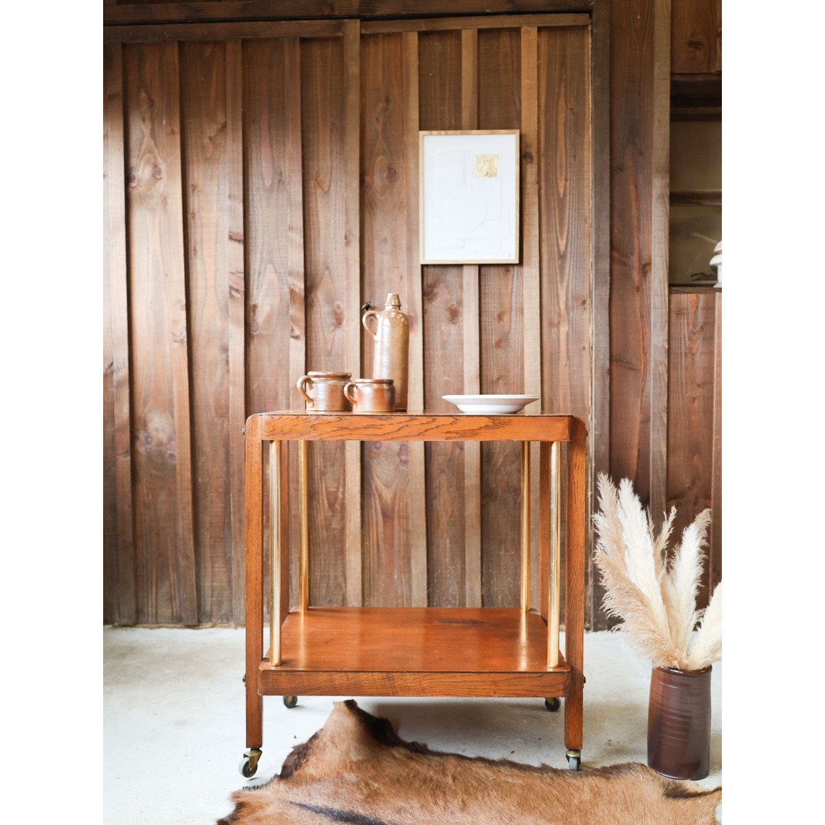 Desserte Art Déco en bois Henriette N°164 - Bon état bois foncé, DEBONGOUT