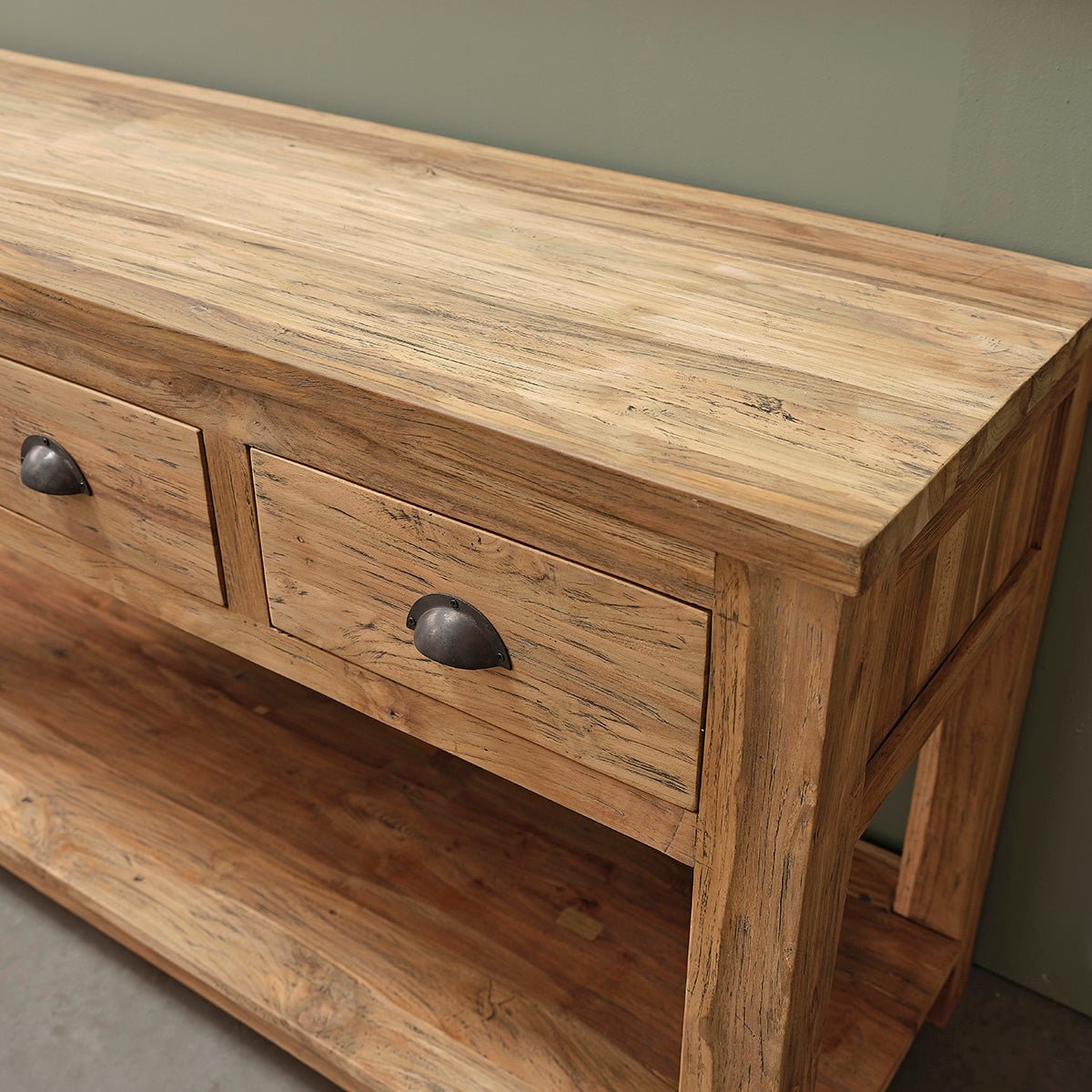 Meuble de salle de bain en teck recyclé massif 165 cm AUSTIN naturel, BERAH GETAH