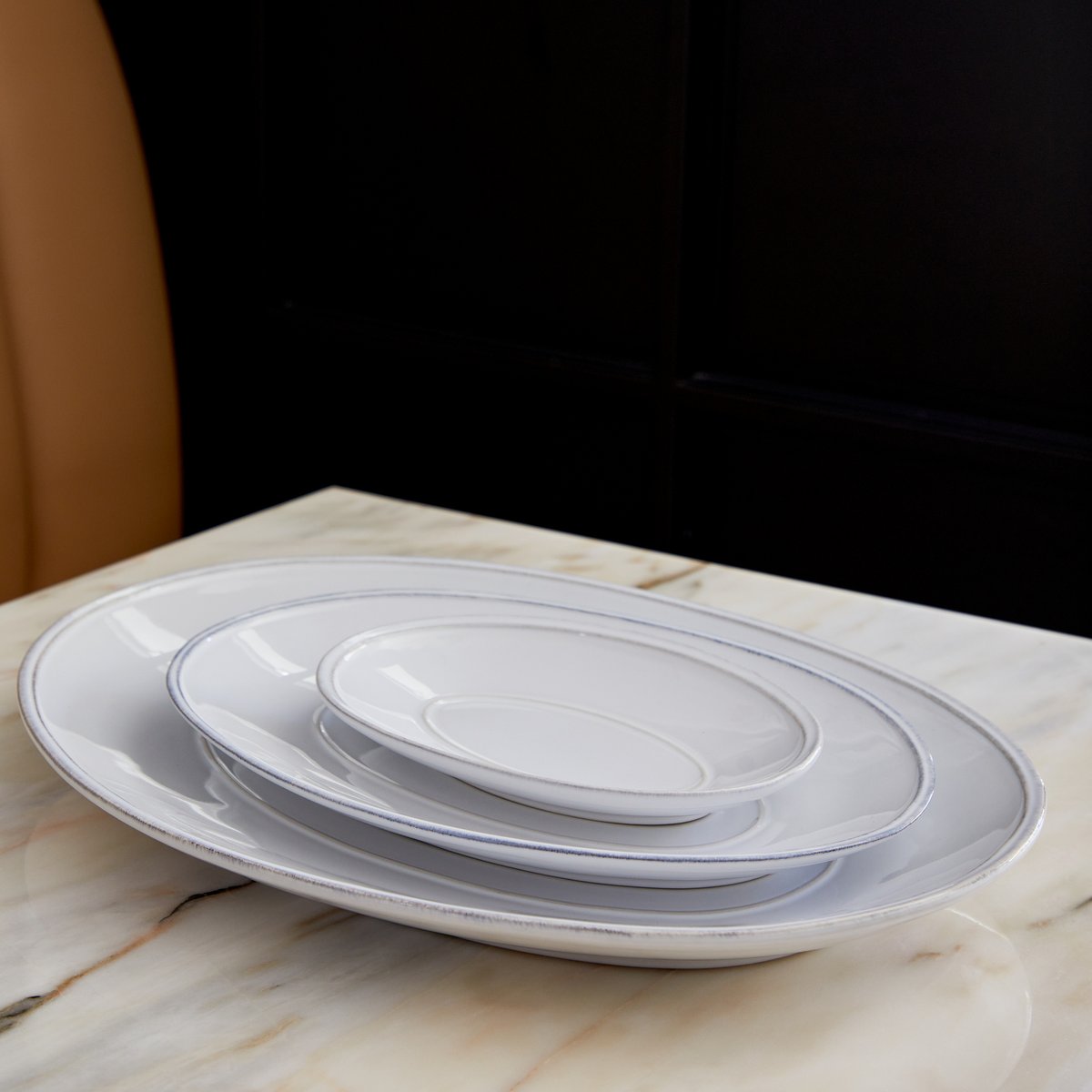 Plat ovale 20 FRISO blanc, COSTA NOVA