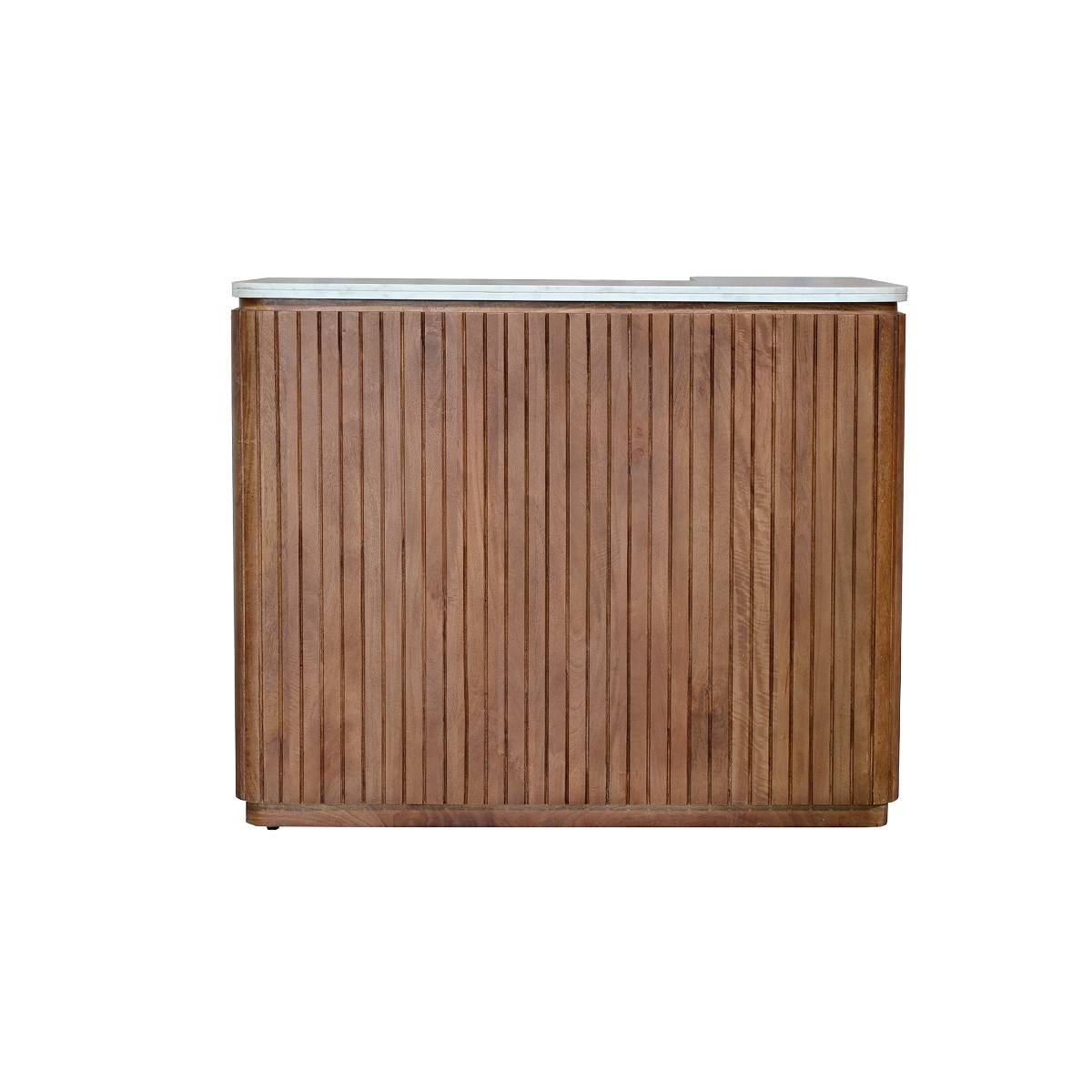 Meuble bar en bois de manguier et marbre MARION bois foncé, MADE IN MEUBLES