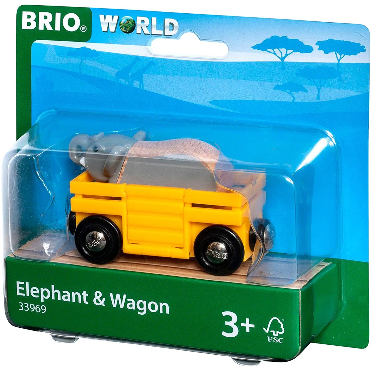 Wagon transporteur d'éléphant jaune, BRIO