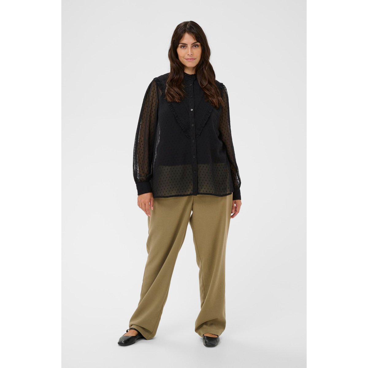 Chemise à manches longues noir black deep, KAFFE CURVE