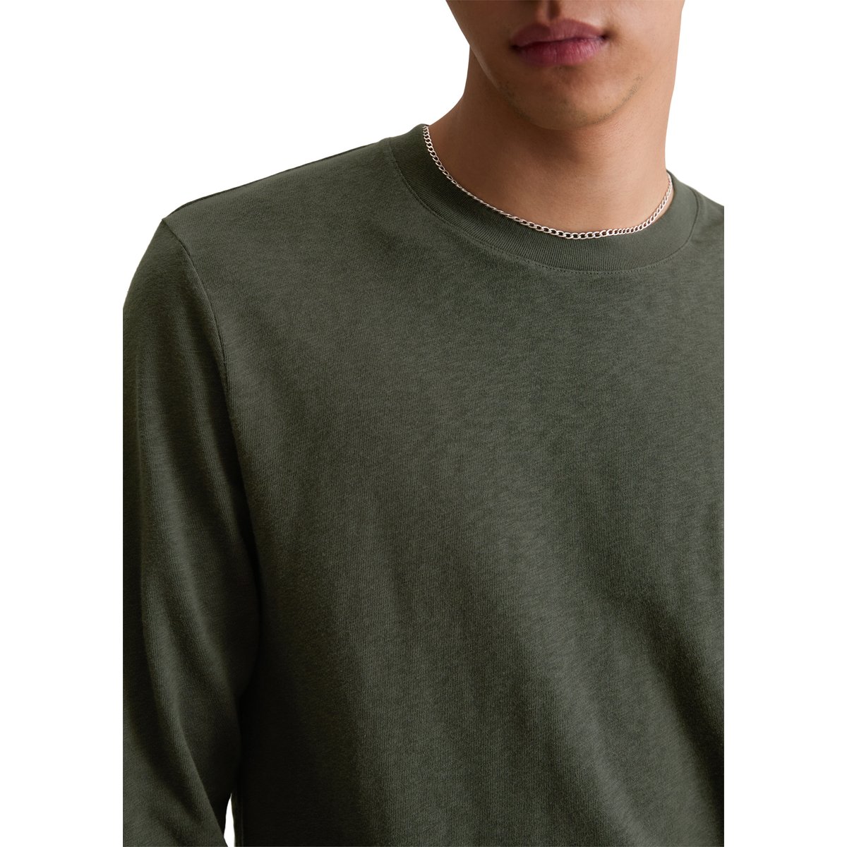 DfC Longsleeve regular en qualité lourde de jersey slub noir, MARC O’POLO DENIM