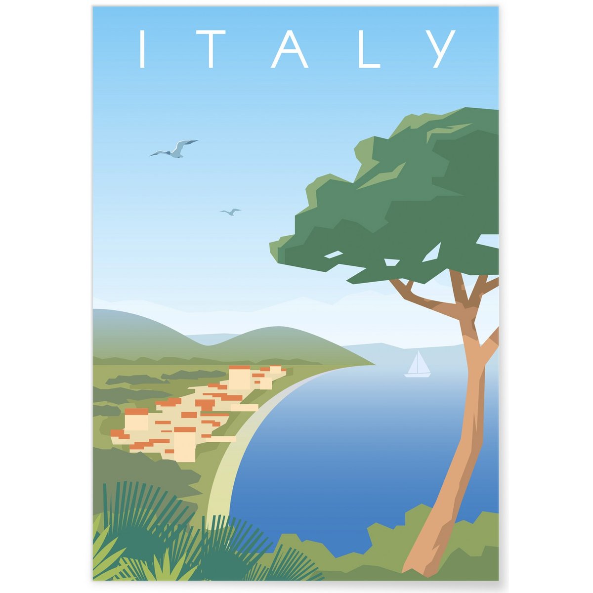 Poster Italie blanc, L'AFFICHERIE