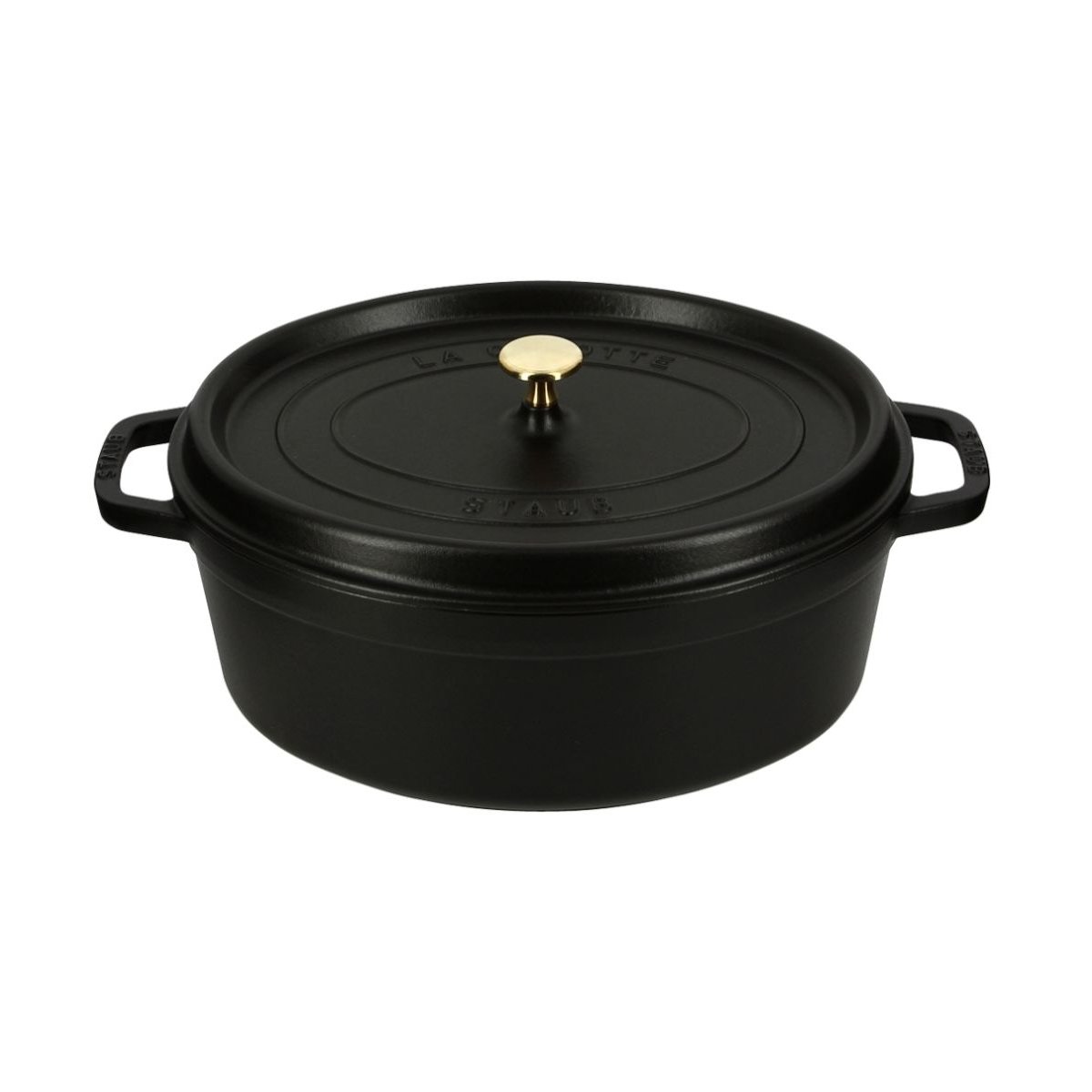 Cocotte ovale en fonte 41 cm 12 l noir, STAUB