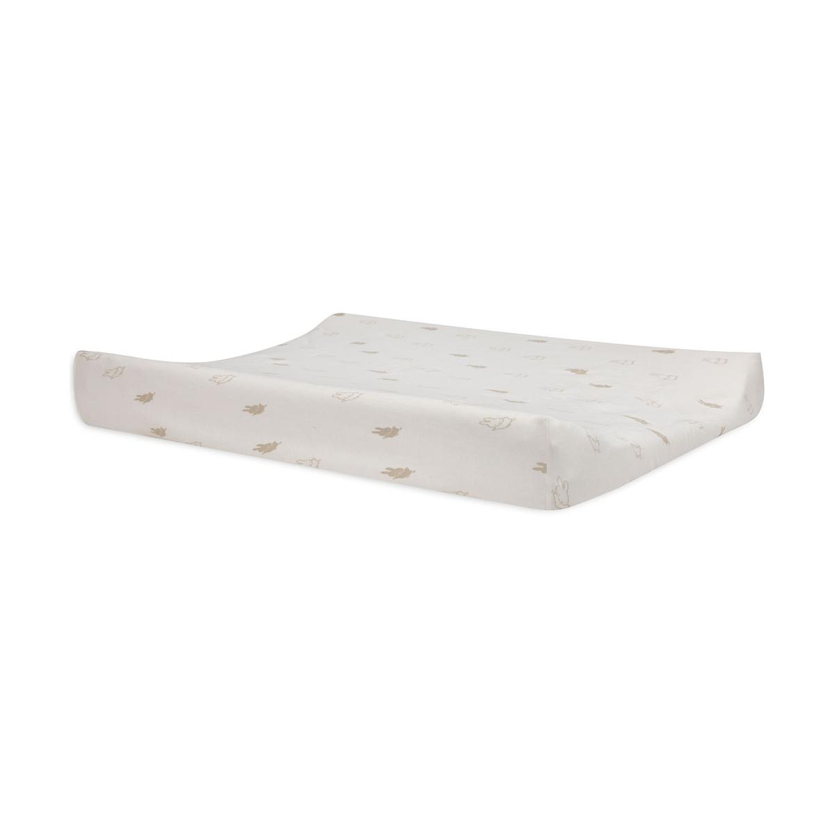 Housse de matelas à langer en jersey blanc, beige, JOLLEIN