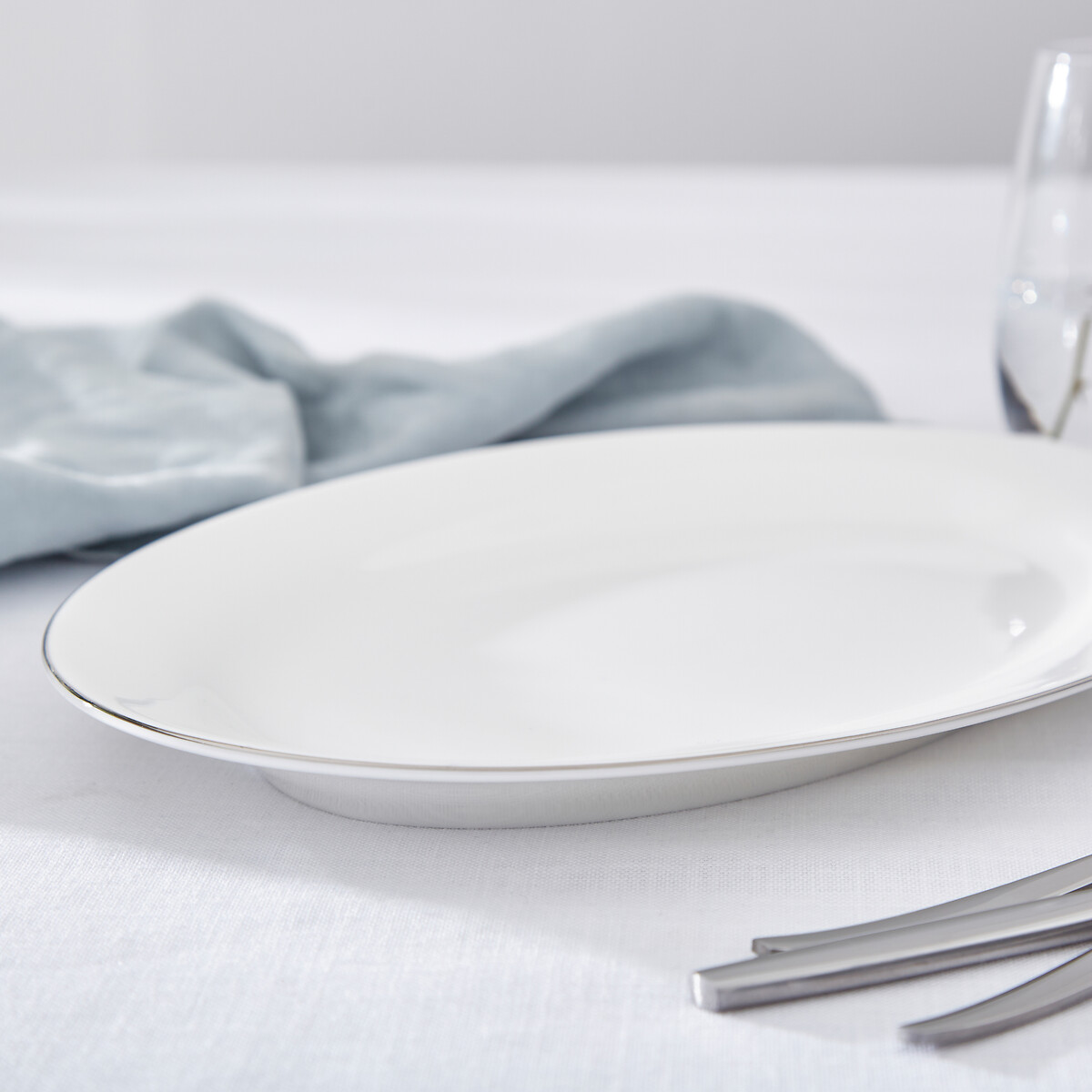 Serendipity Platinum Oval Platter white, ROYAL WORCESTER