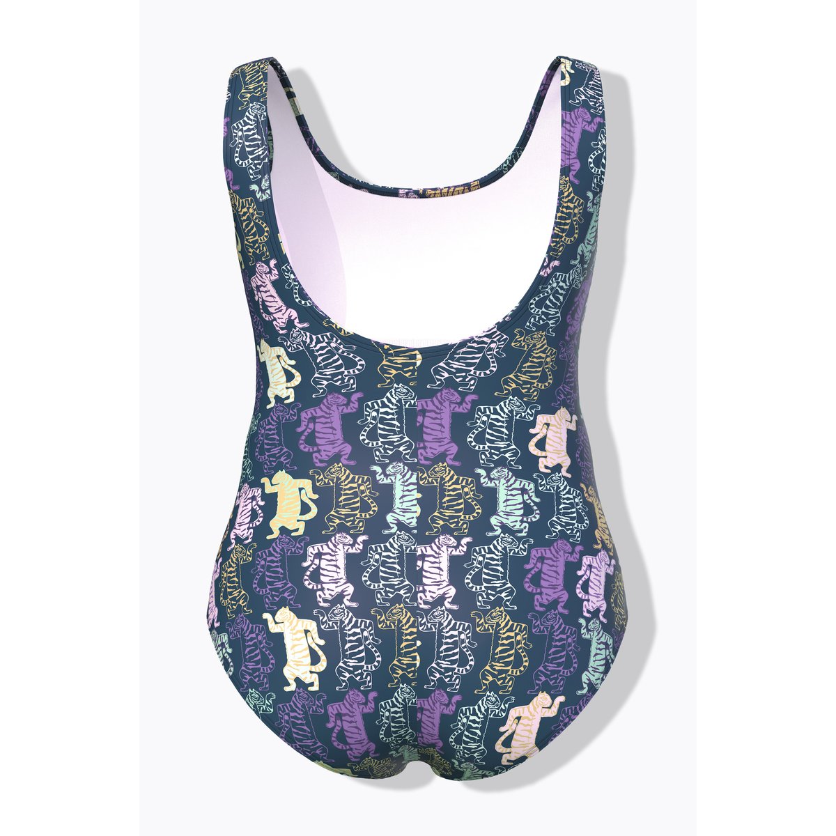Maillot de bain sans bonnets souples. Motif pétrole foncé, ULLA POPKEN