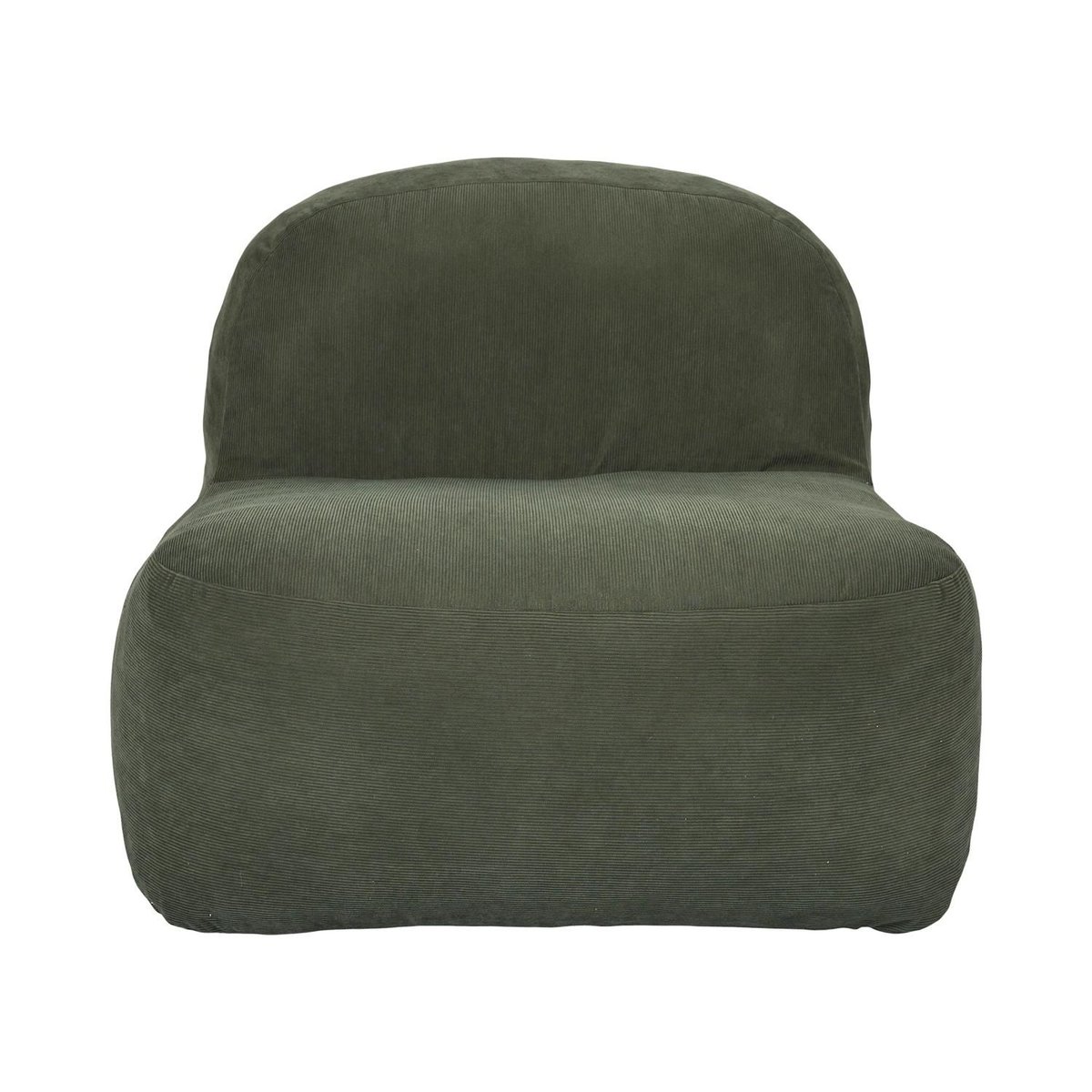 Fauteuil compressé en velours côtelé sans montage DENVER vert, THE HOME DECO FACTORY