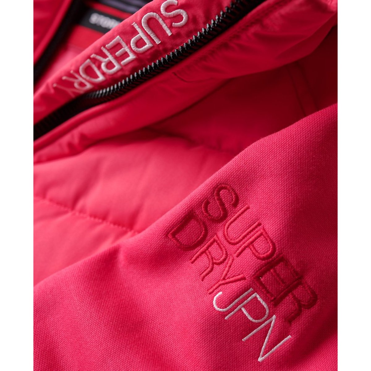 Veste à capuche matelassée Storm Hybrid rose actif, SUPERDRY