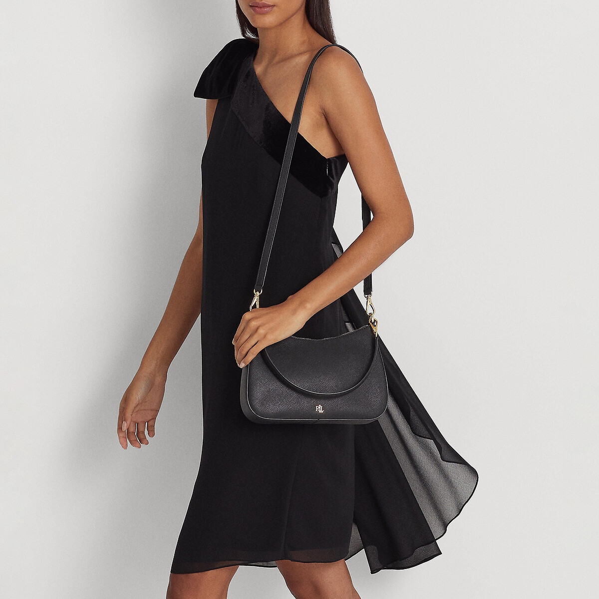 Sac à main en cuir noir, LAUREN RALPH LAUREN
