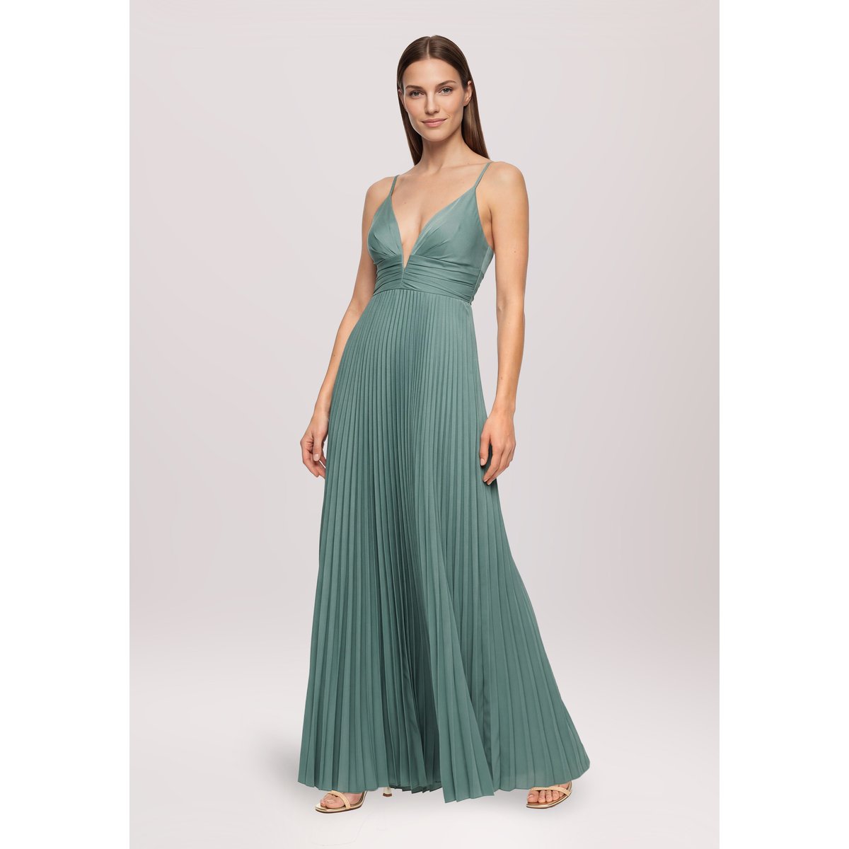 Robe en chiffon à encolure en v cloudy sky, VERA MONT