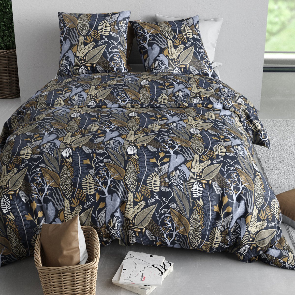 Paure coton imprimée couette et 2 taies, EMALI multicolore, ATELIER DU COTON