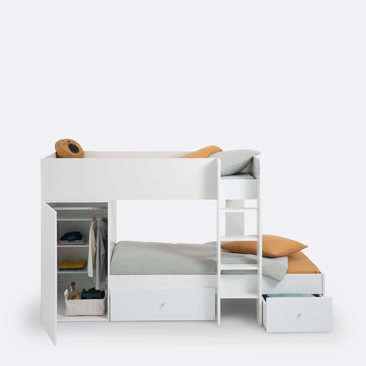 Lits superposés avec rangements intégrés, Celius blanc, LA REDOUTE INTERIEURS