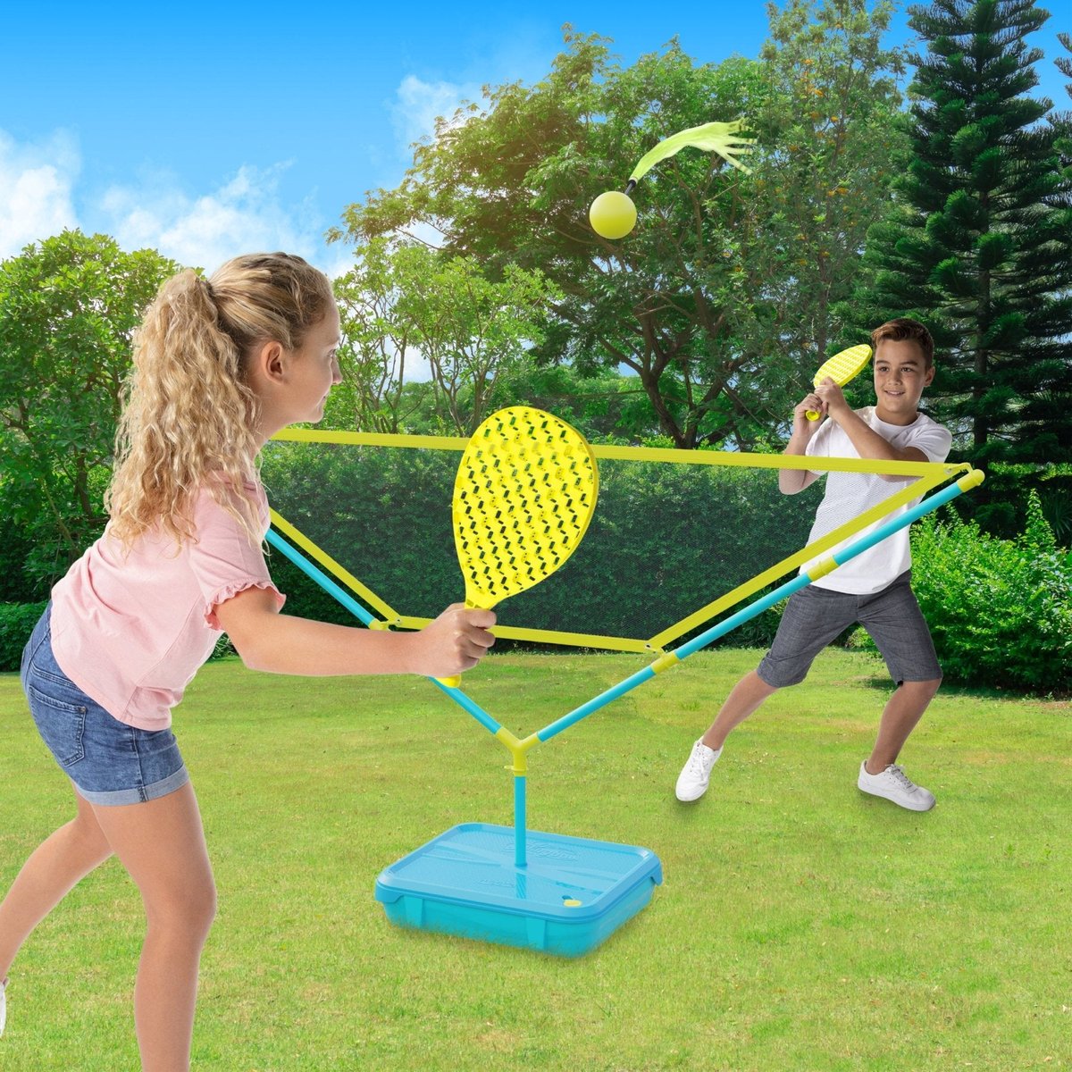Pack jeux Swingball 5en1 toutes surfaces bleu - noir - jaune, SWINGBALL