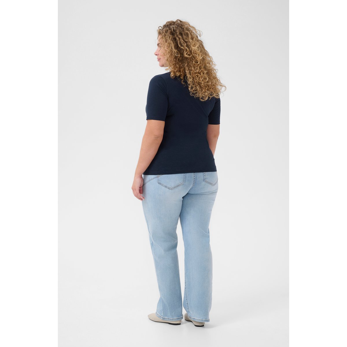 T-shirt bleu midnigth marine, KAFFE CURVE