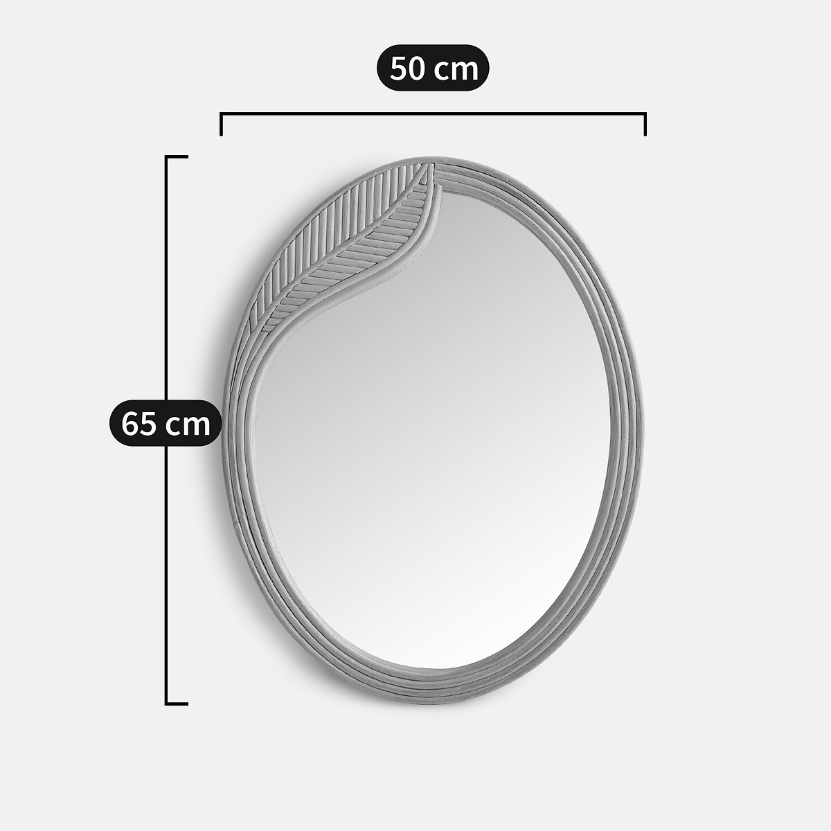 Espelho oval em rattan, 50 x 65 cm, SYLEA natural, LA REDOUTE INTERIEURS