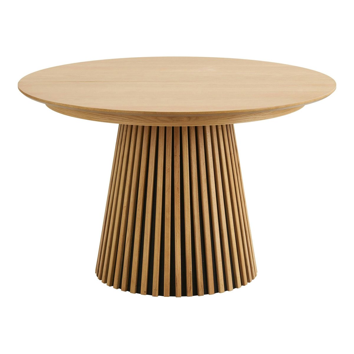 Table ronde extensible avec pied baguette AMSTERDAM chêne clair (10 places), PIER IMPORT