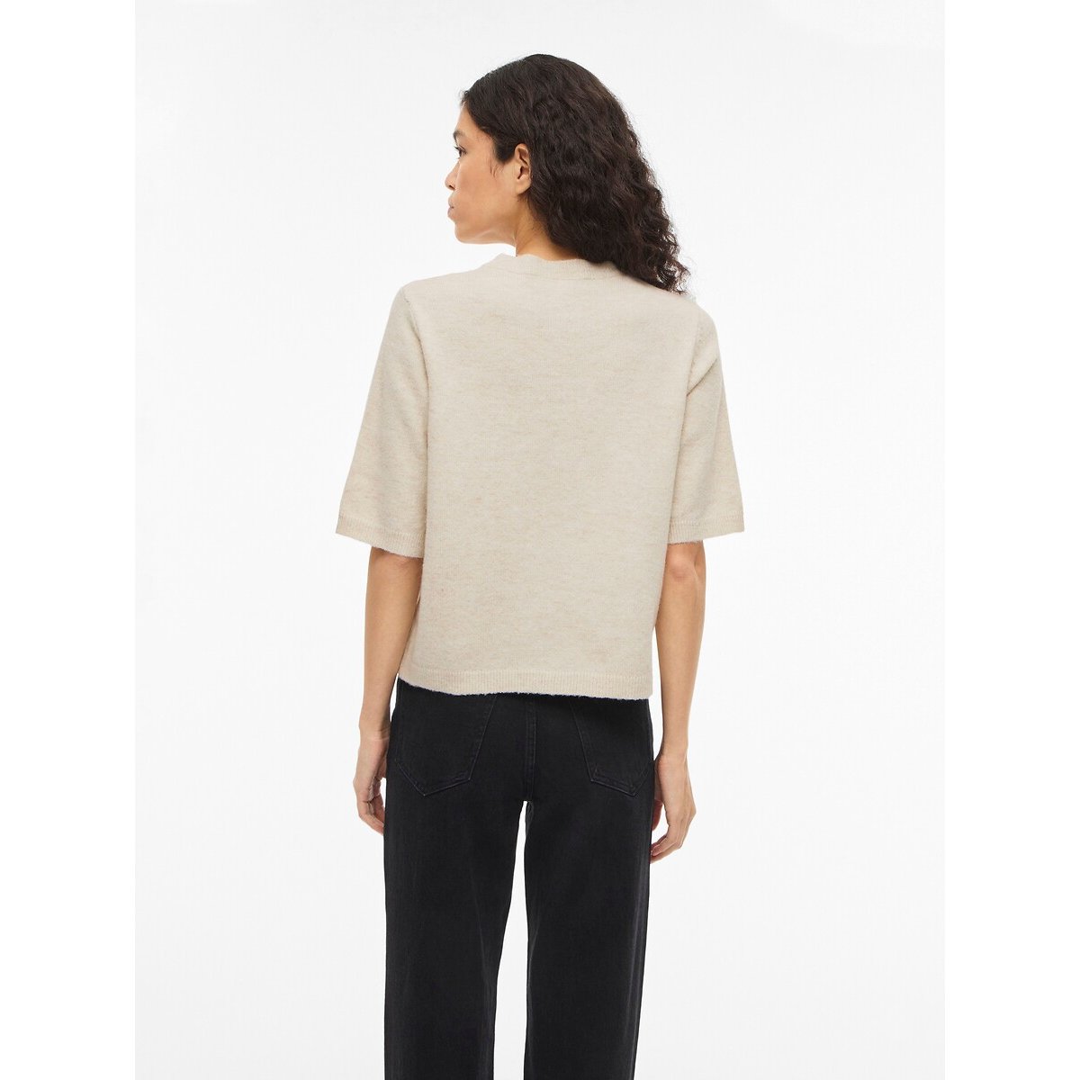 Gilet boutonné manches courtes  ecru, VILA