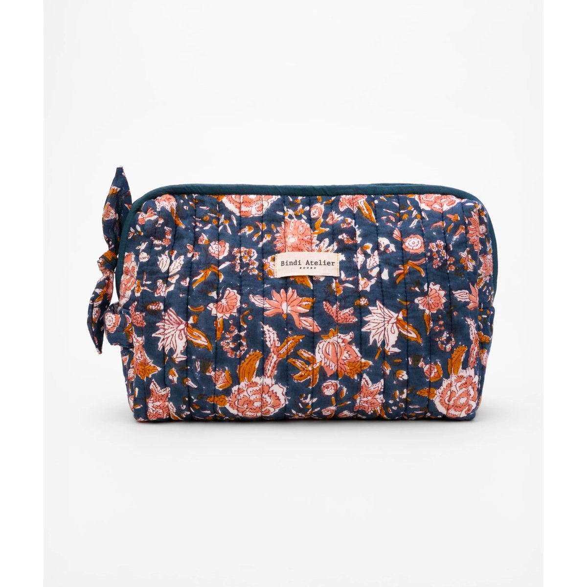 Trousse de toilette en coton matelassé Goa Lagon bleu lagon, BINDI ATELIER