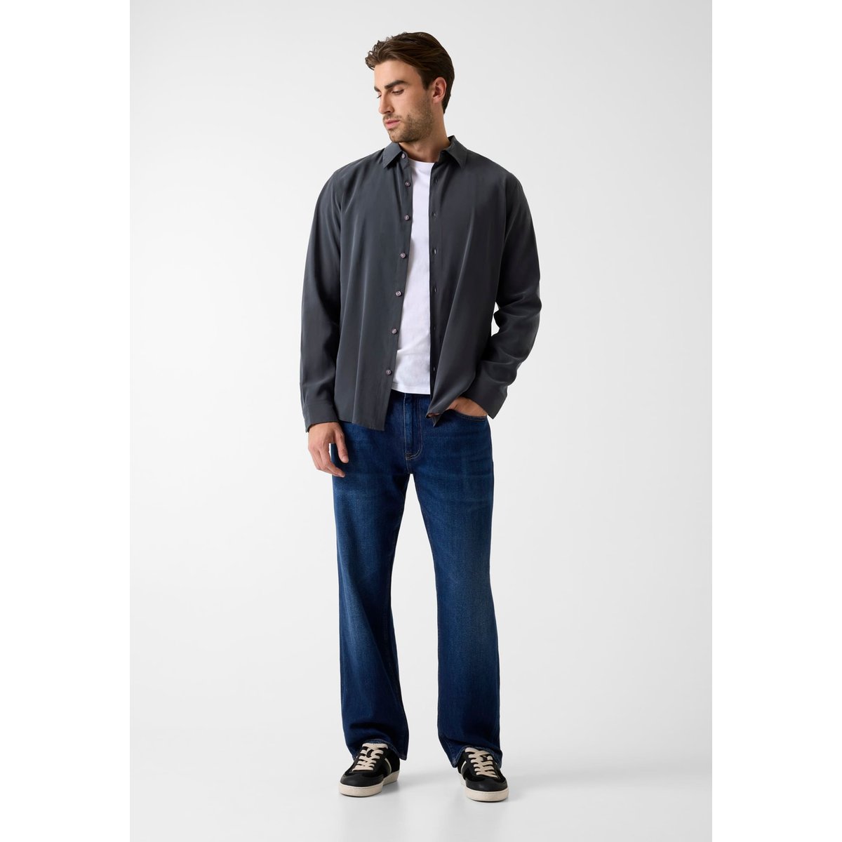 Chemise En Modal gris foncé, GUESS