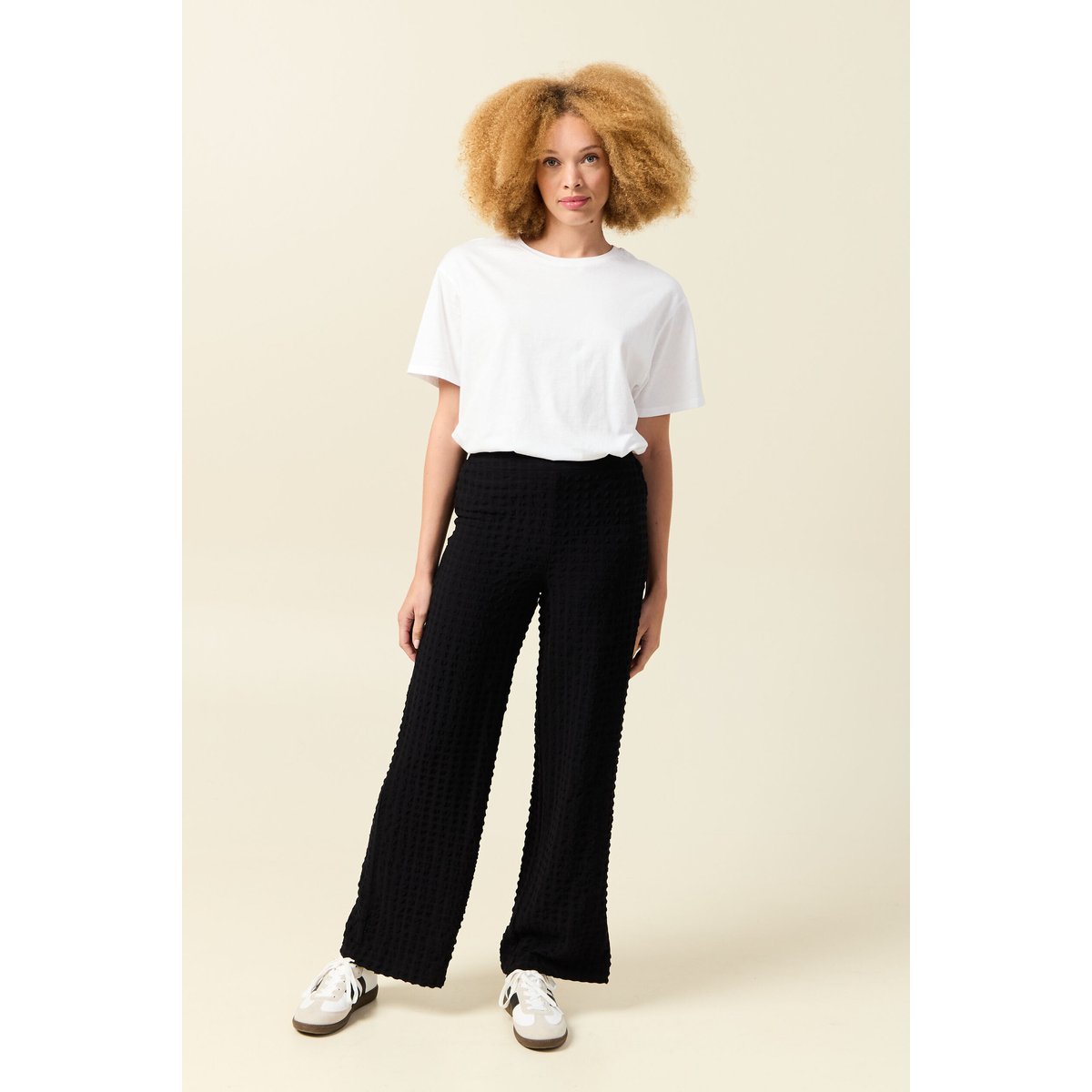 Pantalon loose taille haute fluide noir, BONOBO