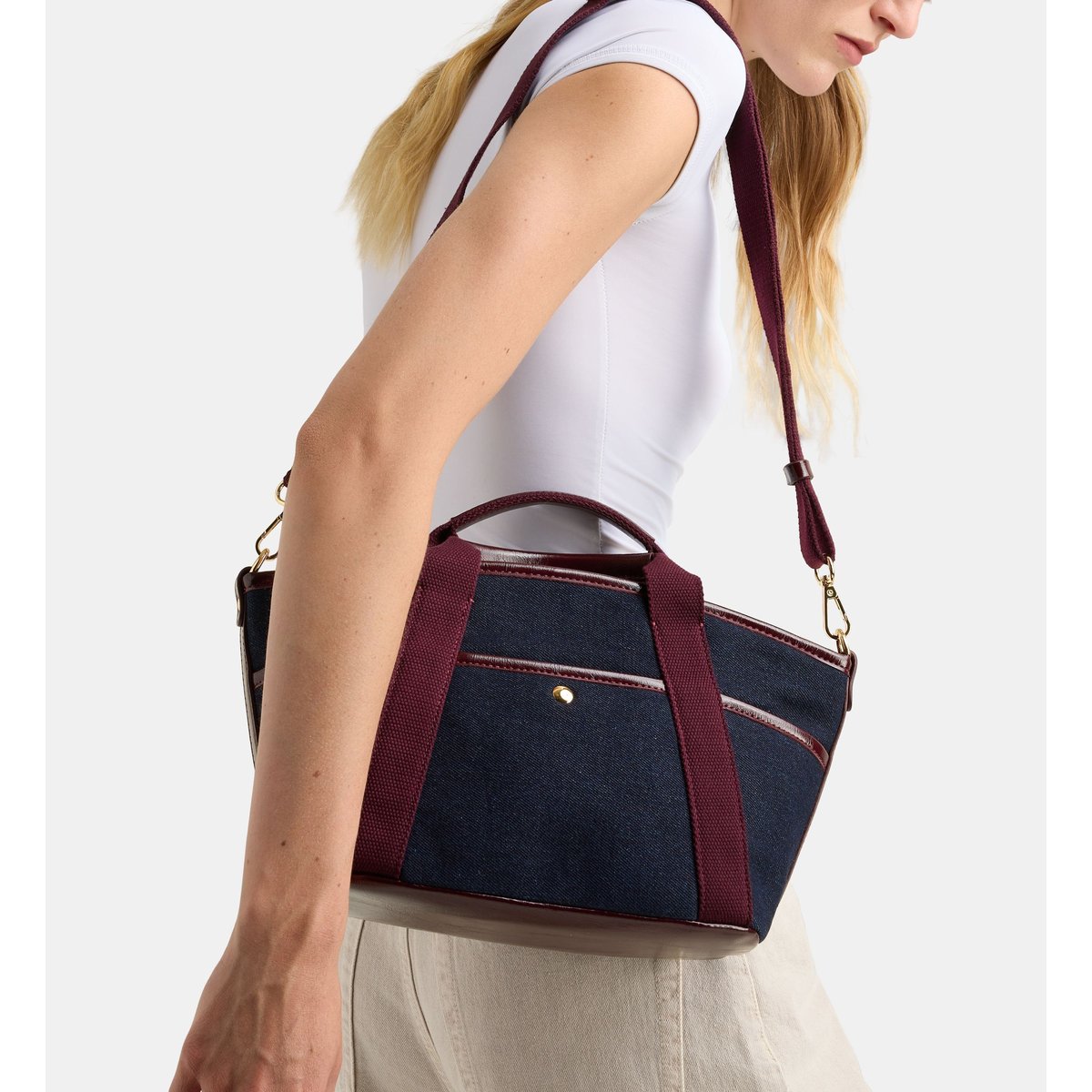 Sac cabas maggy jean prune, GALERIES LAFAYETTE