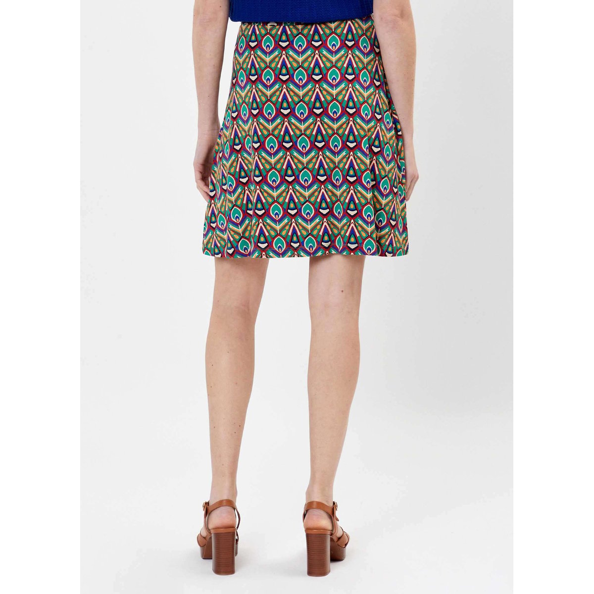 Jupe imprimée maille Ecovero ABILA vert ethnic, PRINCESSE NOMADE