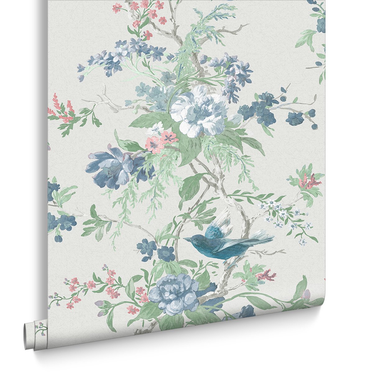 Papier peint Venetian Stone beu, vert, rose sur fond blanc grisé, GRAHAM ET BROWN