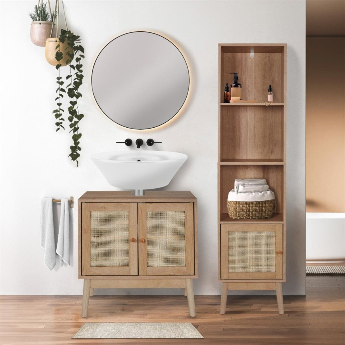 Colonne De Salle De Bain 1 Porte Bali beige, DECORATIE