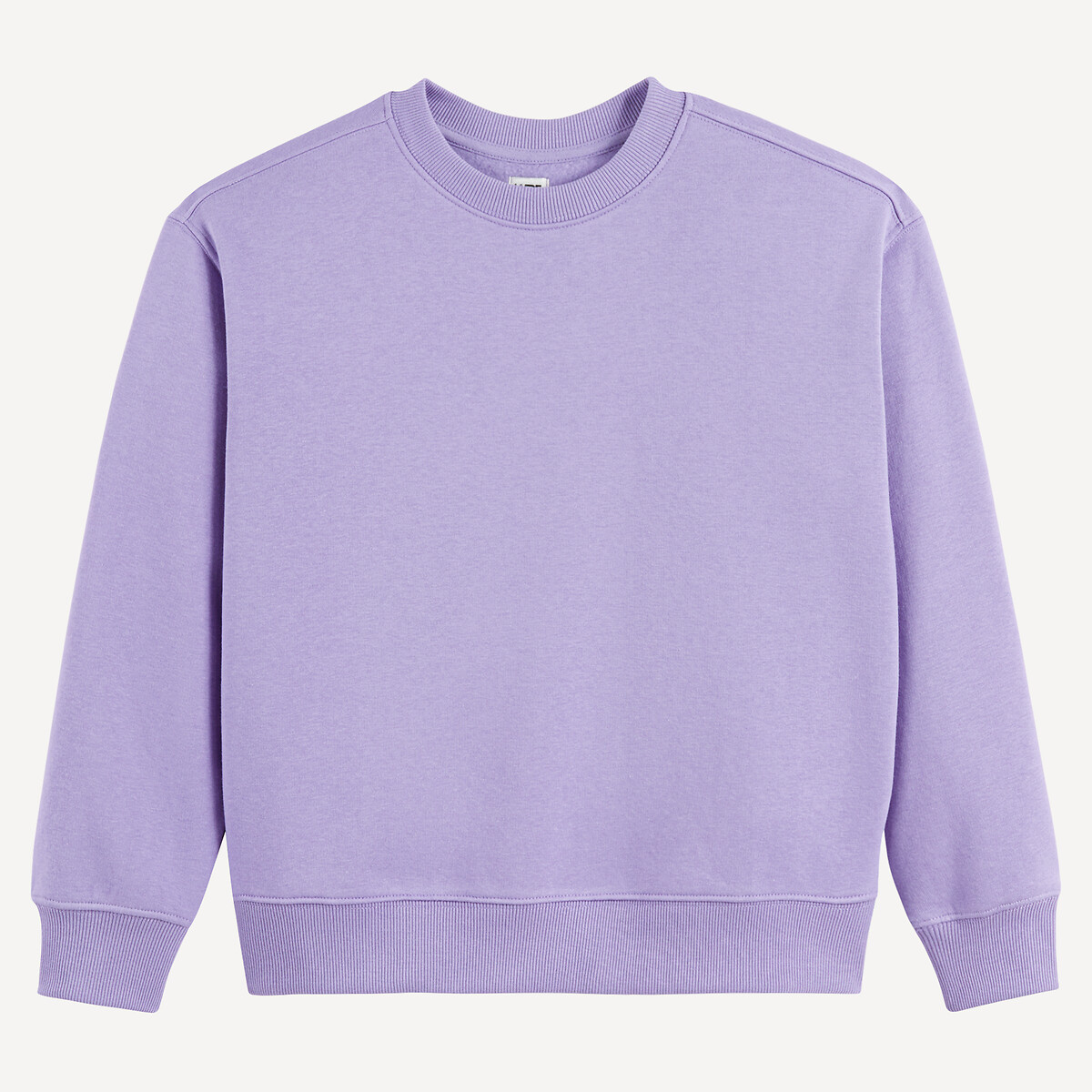 Sweat col rond, en molleton parme, LA REDOUTE COLLECTIONS