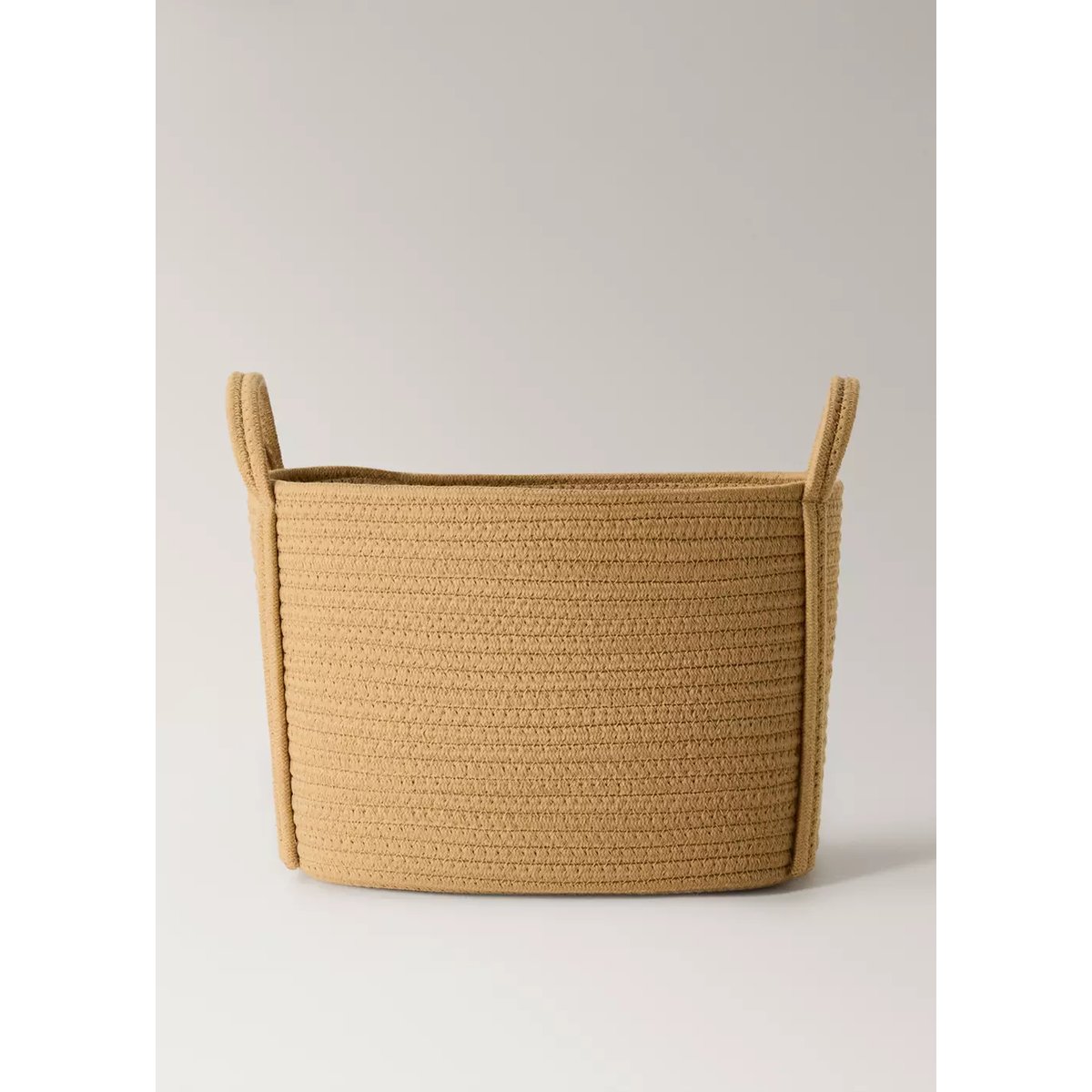 Panier enfant moyen en coton avec anses marron moyen, MANGO HOME