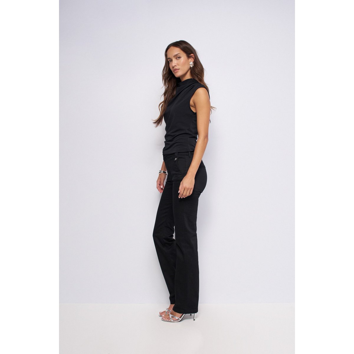 SECRET CHINO PUSH IN STRAIGHT noir, SALSA JEANS