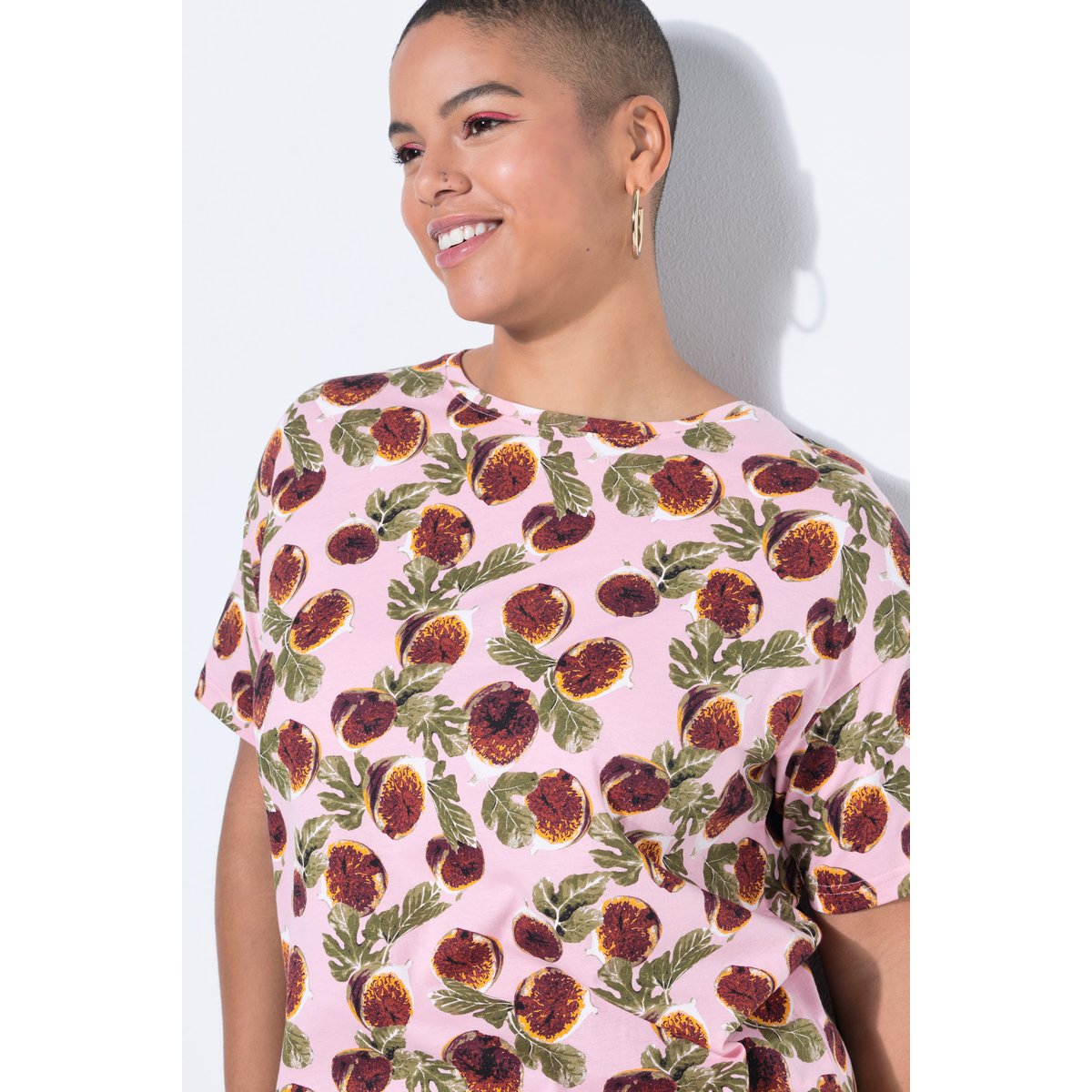 T-shirt oversize, imprimé figues rose, STUDIO UNTOLD