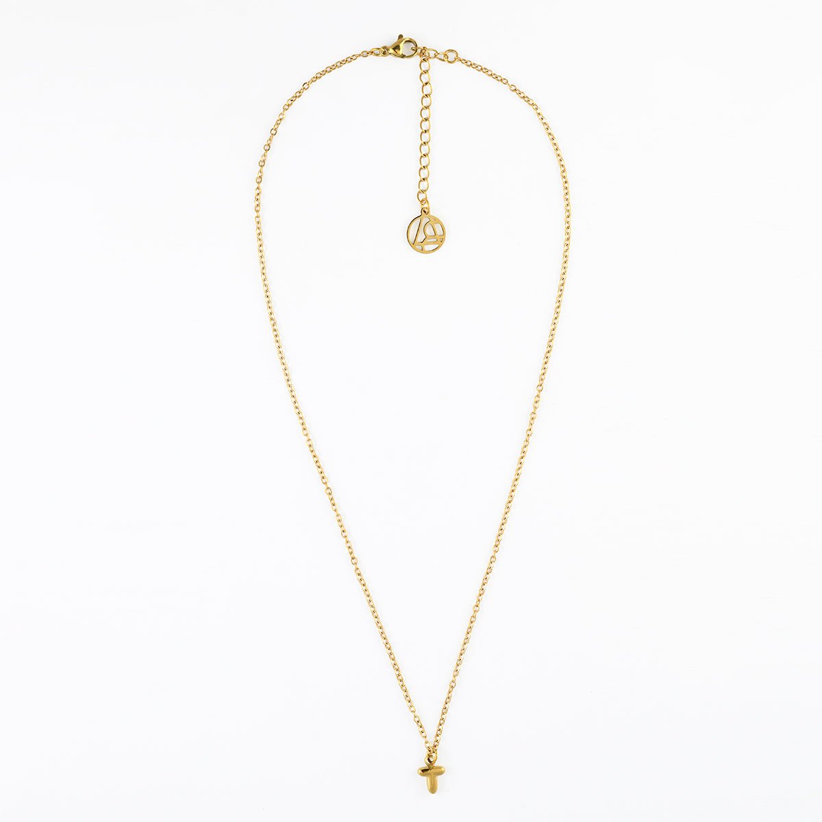 Collier à pendentif lettre T acier inoxydable doré, BALABOOSTE