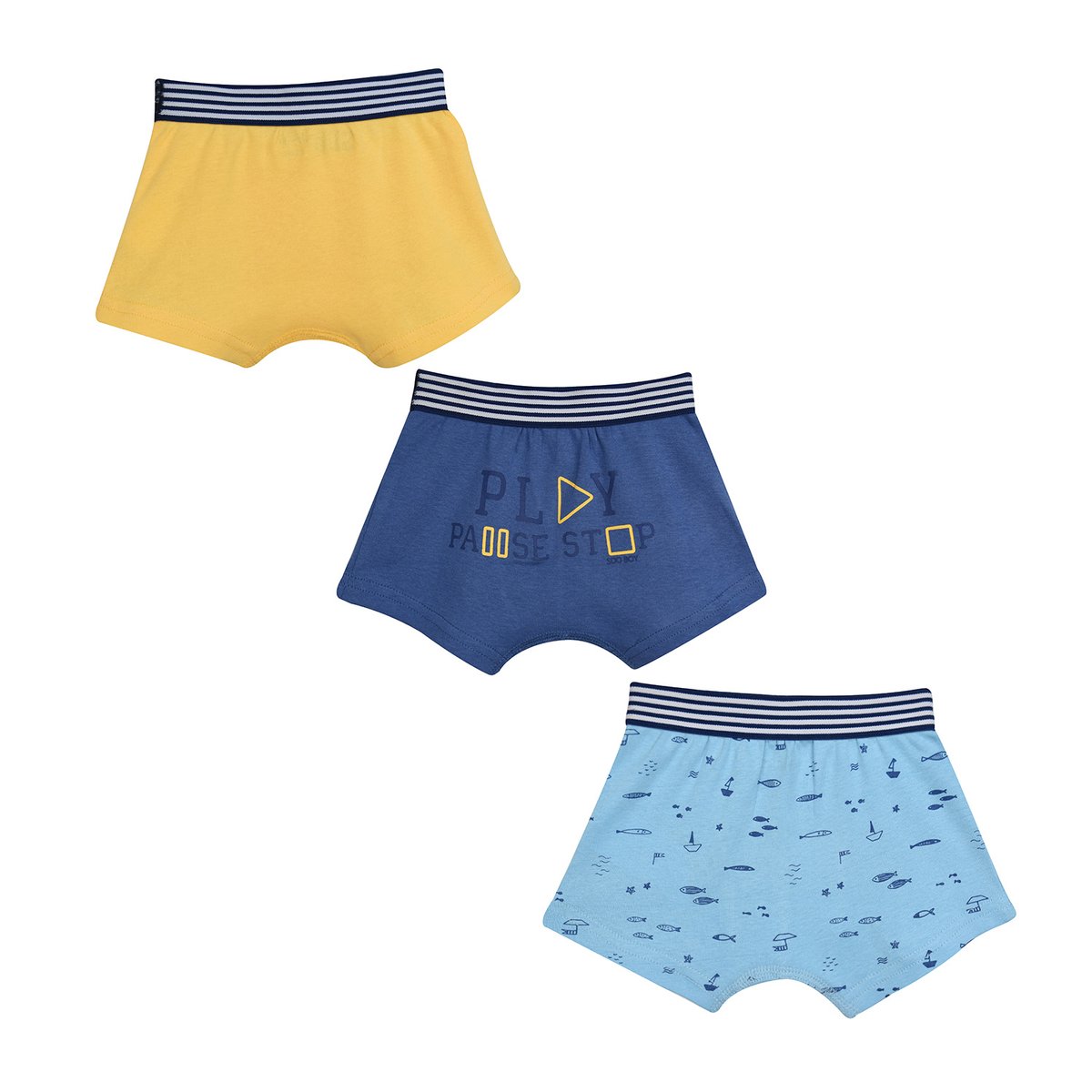 Lot de 3 boxers helio enfant blanc, SUCRE D'ORGE
