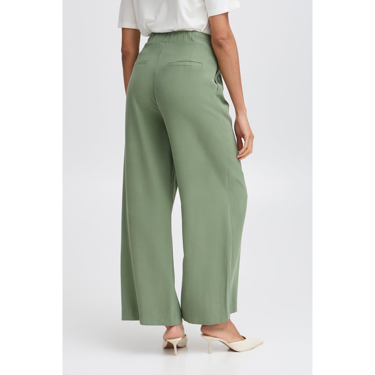 Pantalon classique, plis devant, jambes larges vert seaspray, B.YOUNG