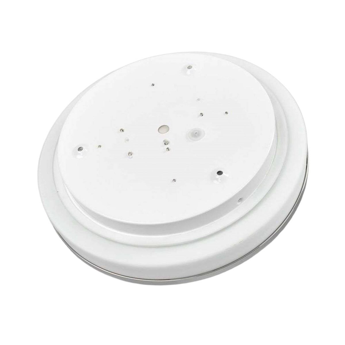 Plafonnier en verre moderneLED, Lyss blanc, chrome, LINDBY