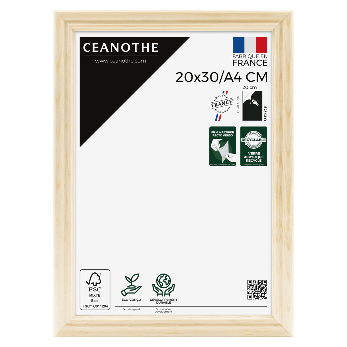 Cadre Photo En Bois Massif Fsc CIRCEE AUTHENTIC bois brut, CEANOTHE