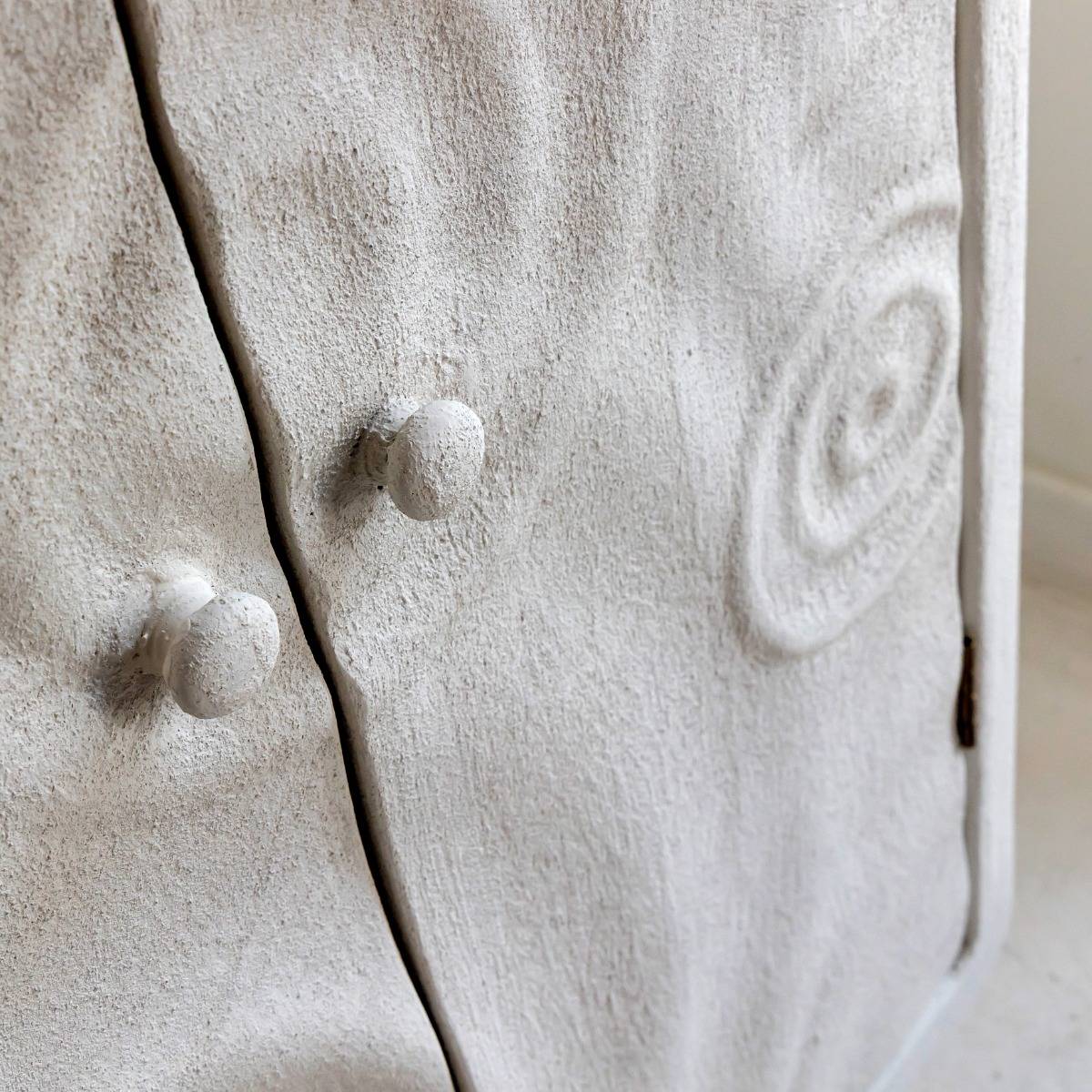 Armoire en bois effet béton DANAÉ blanc, MADE IN MEUBLES